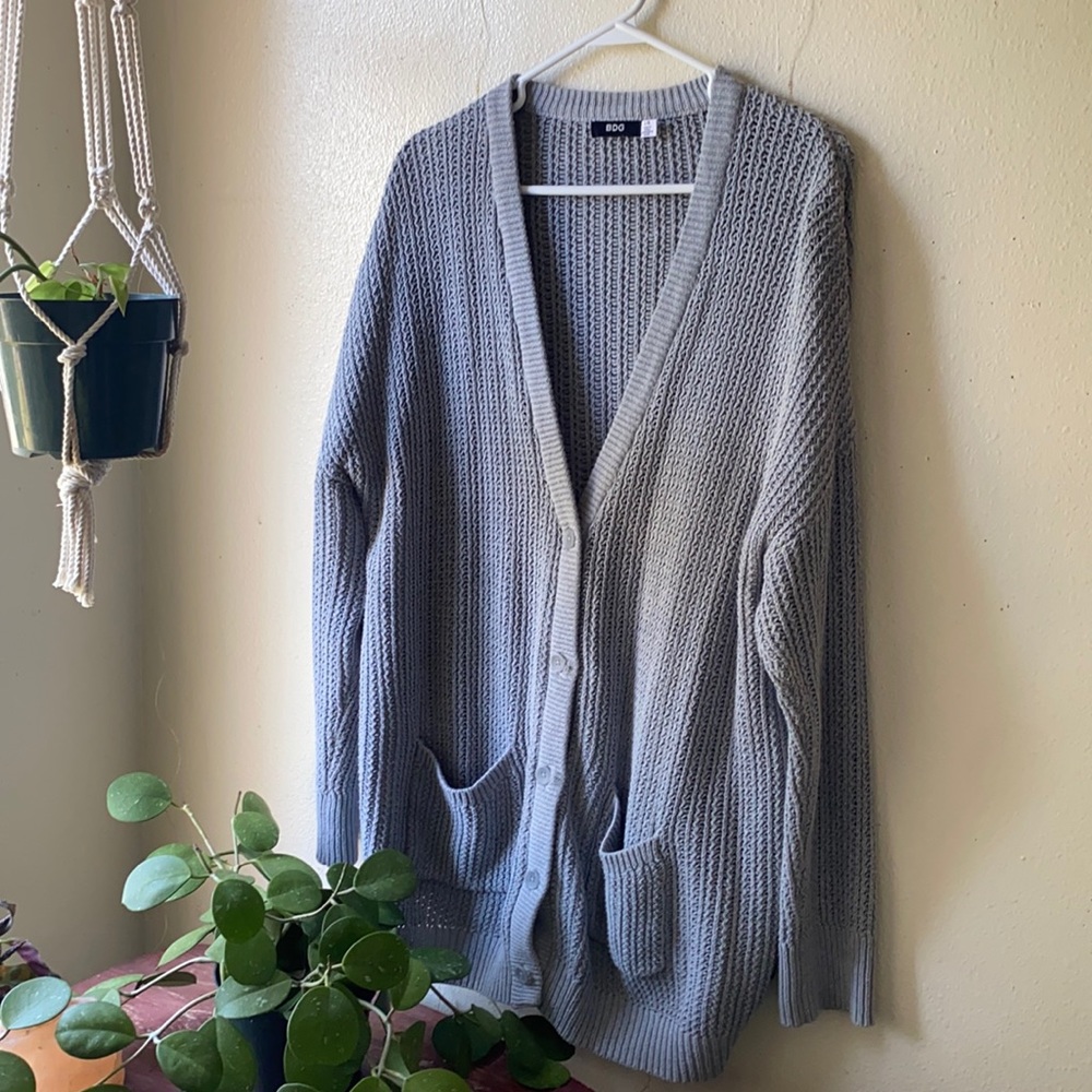 BDG cable knit button down cardigan